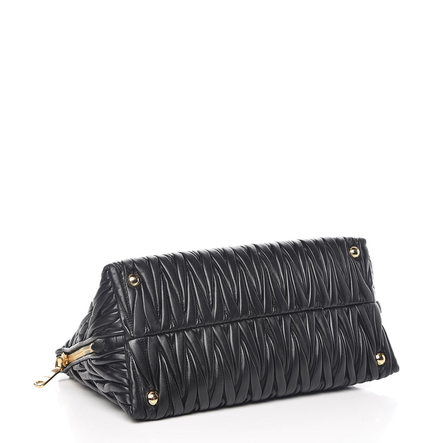 Nappa Matelasse Zip Tote Black