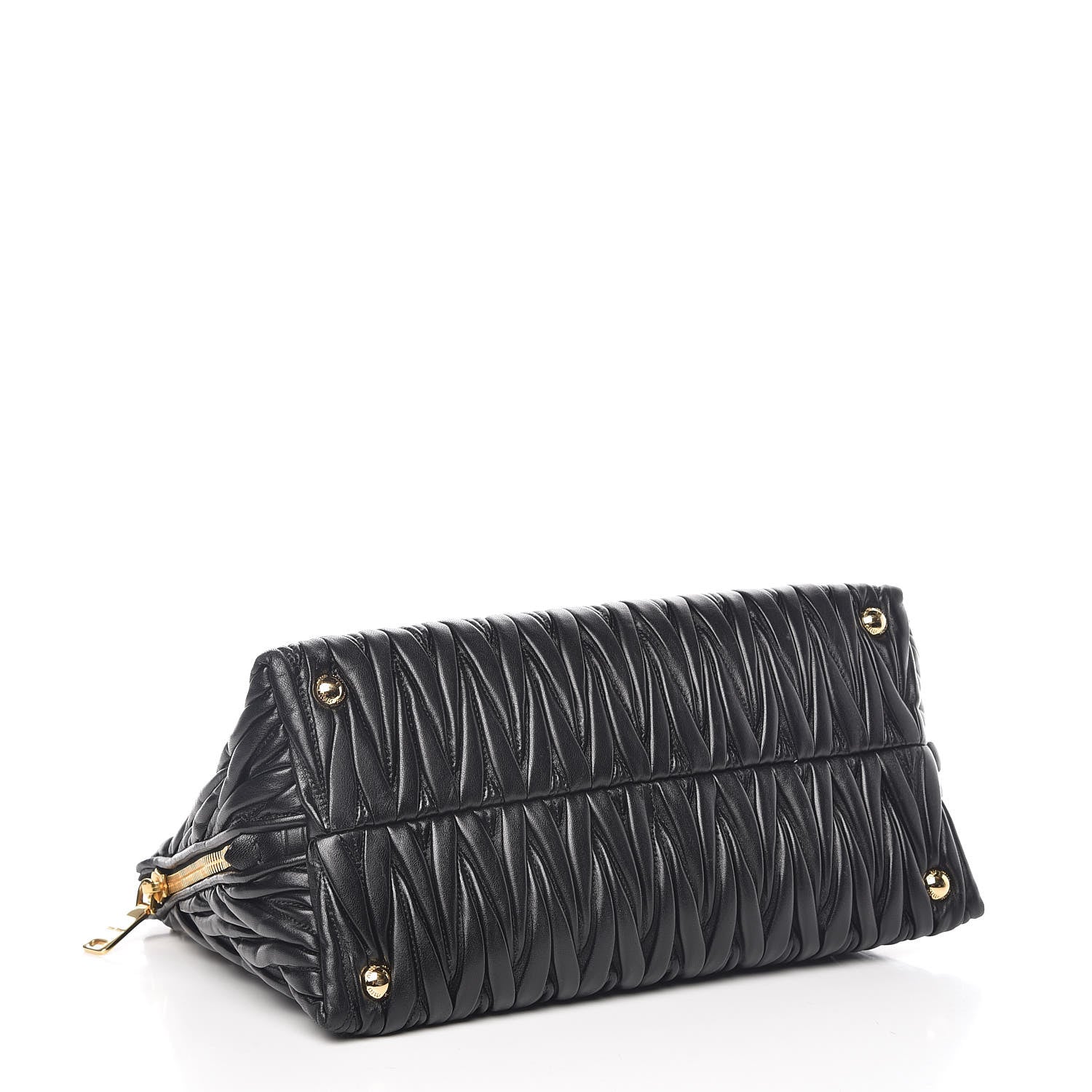 Miu Miu Nappa Matelasse Zip Tote Black 4 of 10