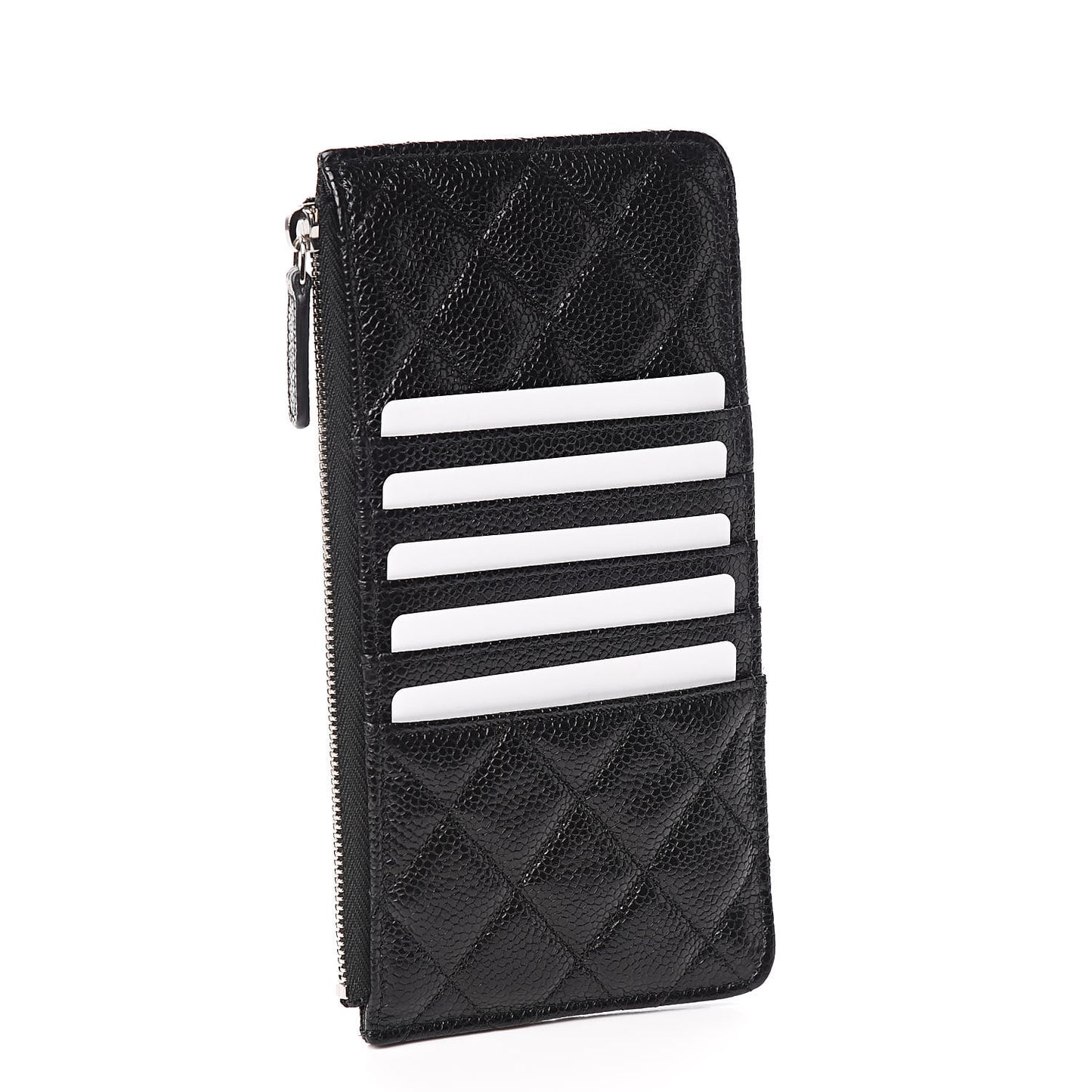 Caviar Quilted Classic Flat Wallet Pouch So Black