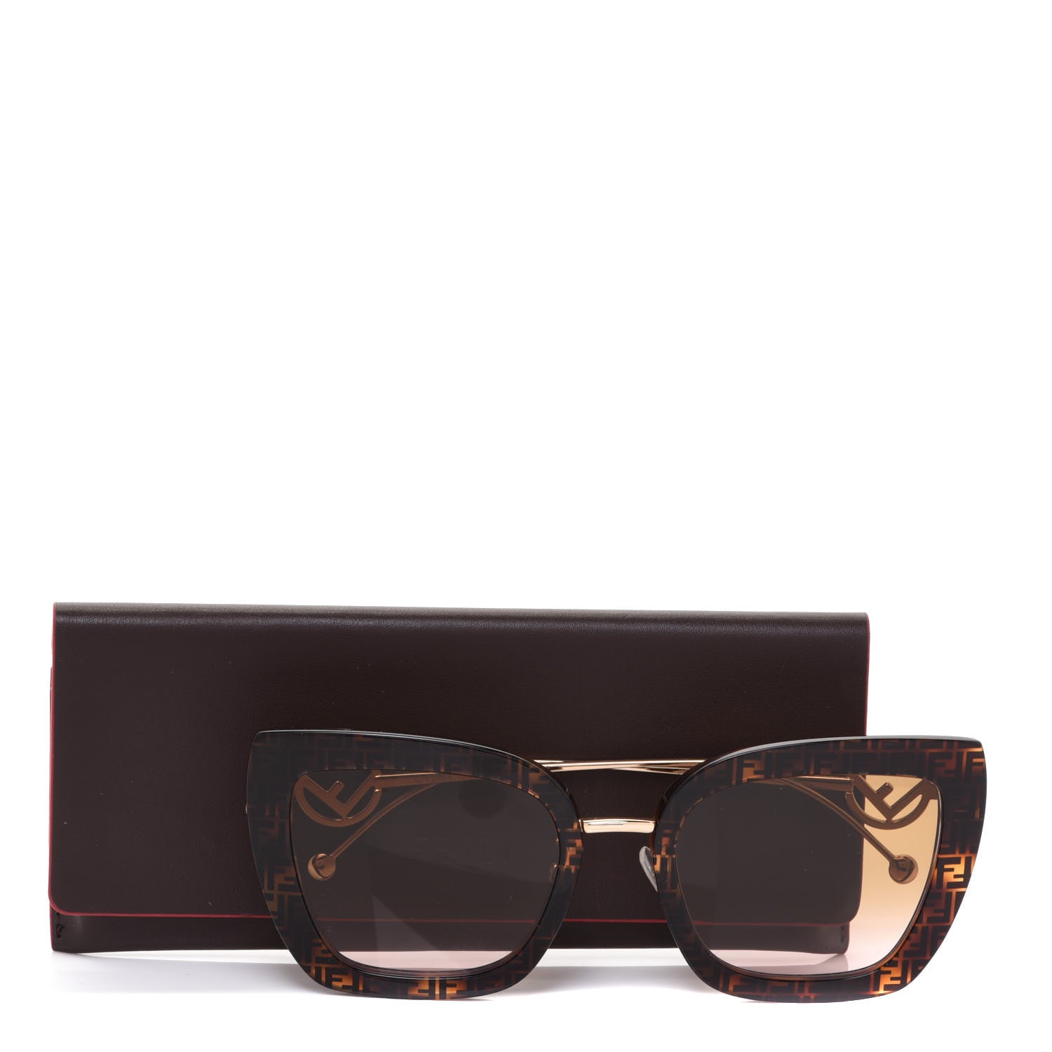Fendi Acetate Metal F is Fendi FF Square Cat Eye Sunglasses FF 0424/F/S Havana 7 of 7