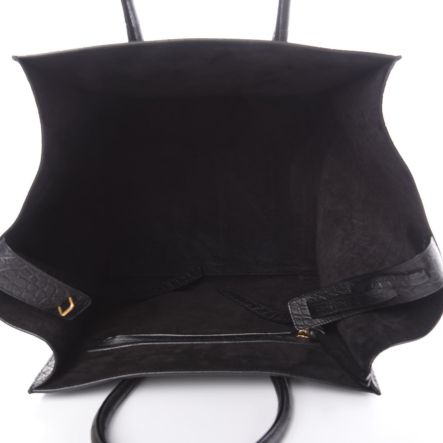 Calfskin Crocodile Embossed Medium Phantom Luggage Black