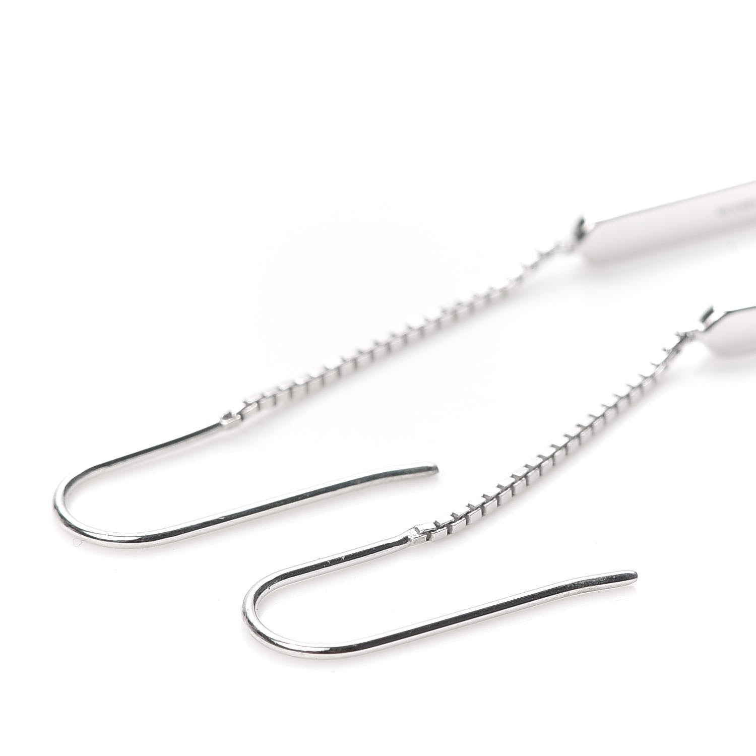 Gucci 18K White Gold Bar Drop Earrings 3 of 5
