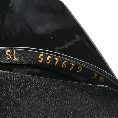Saint Laurent Patent Calfskin Opyum 85 Sandals 38 Black 8 of 9