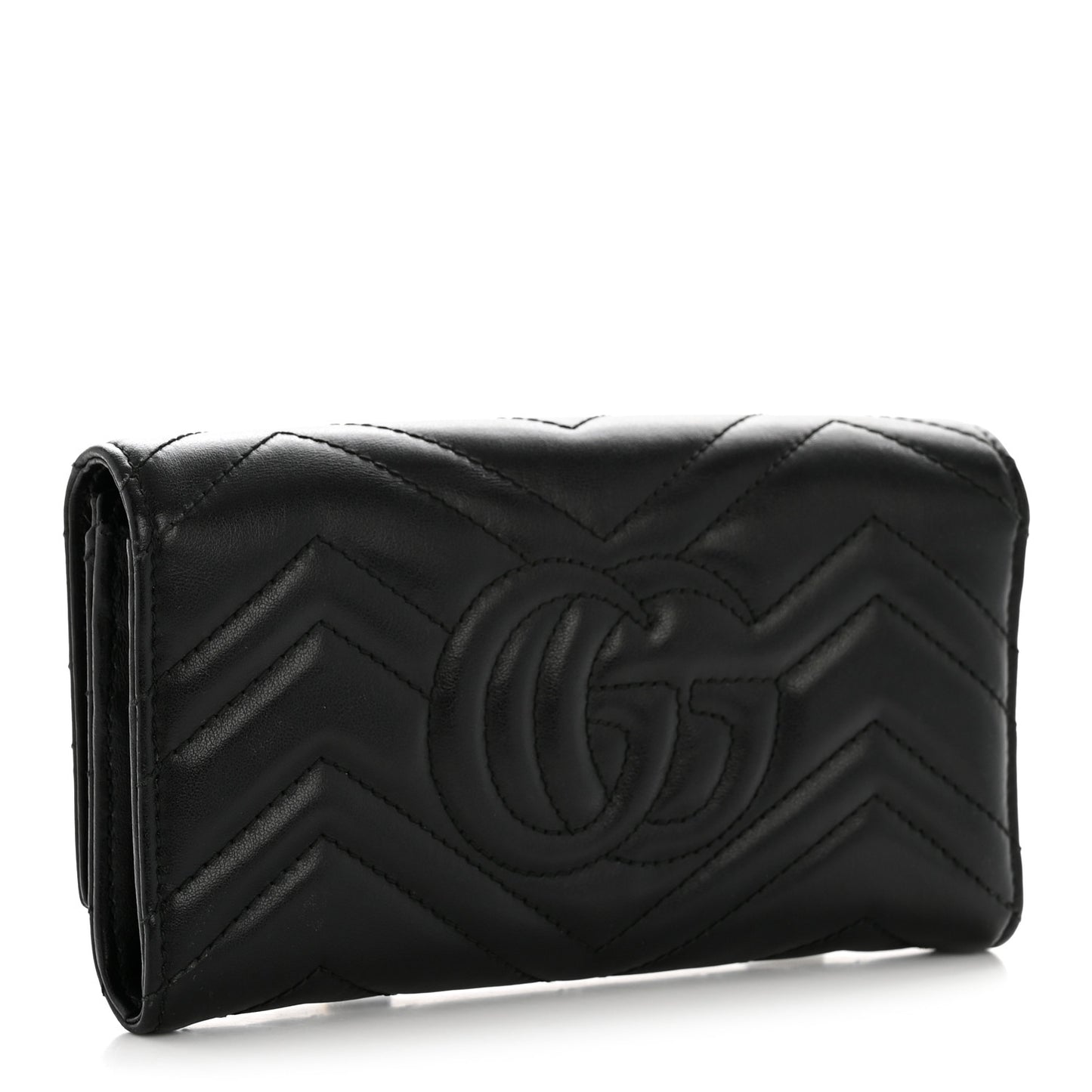 Calfskin Matelasse GG Marmont Continental Wallet Black