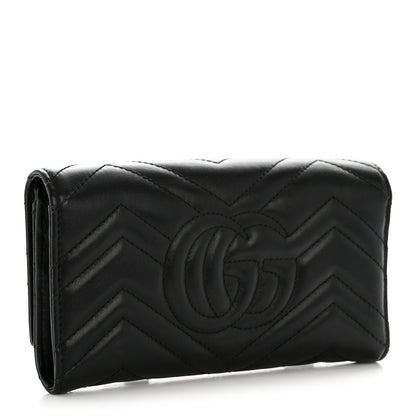 Gucci Calfskin Matelasse GG Marmont Continental Wallet Black 3 of 10