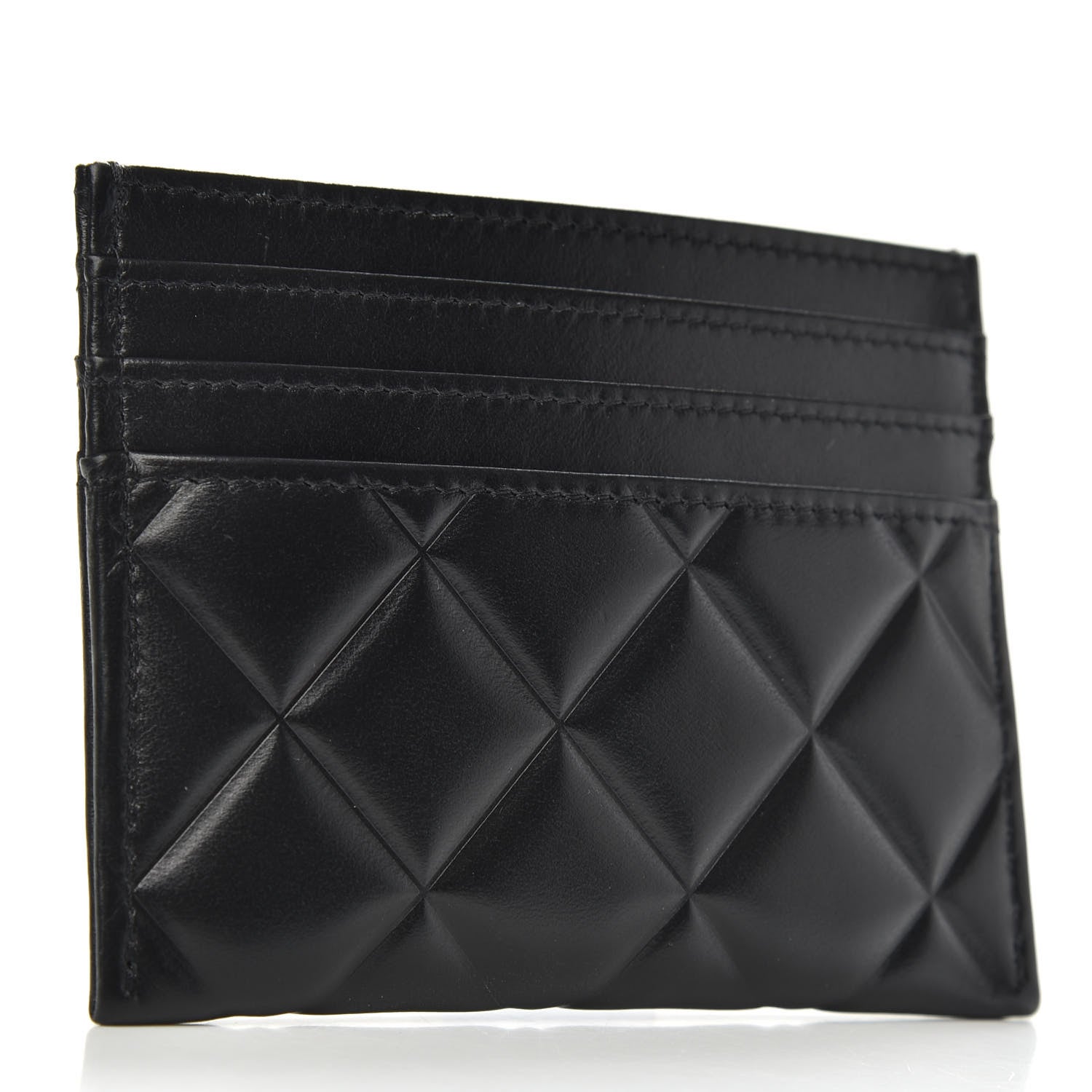 Chanel Calfskin Quilted Diamond Card Holder Black 3 of 8
