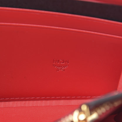 MCM Visetos Large Zip Around Wallet Cognac Red 6 of 8