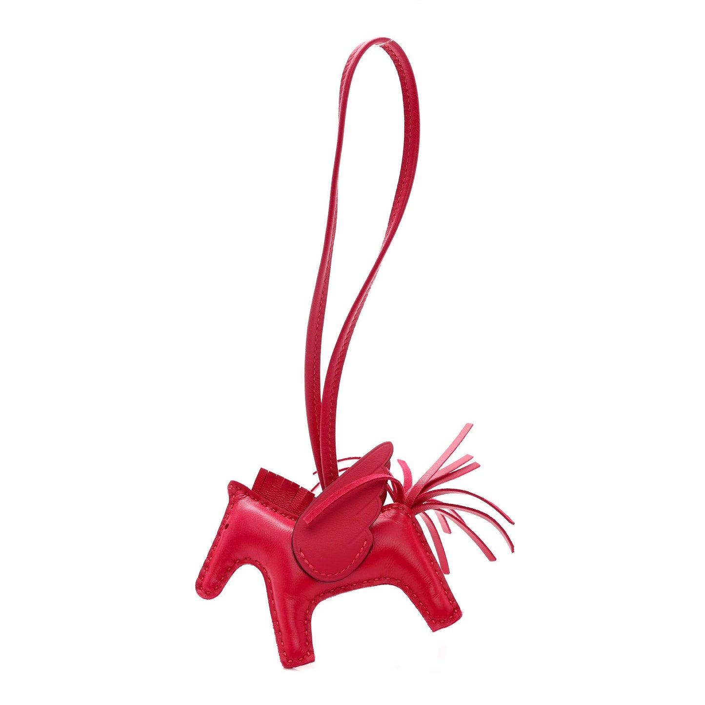 Milo Lambskin Grigri Rodeo Pegase Horse Bag Charm PM Framboise