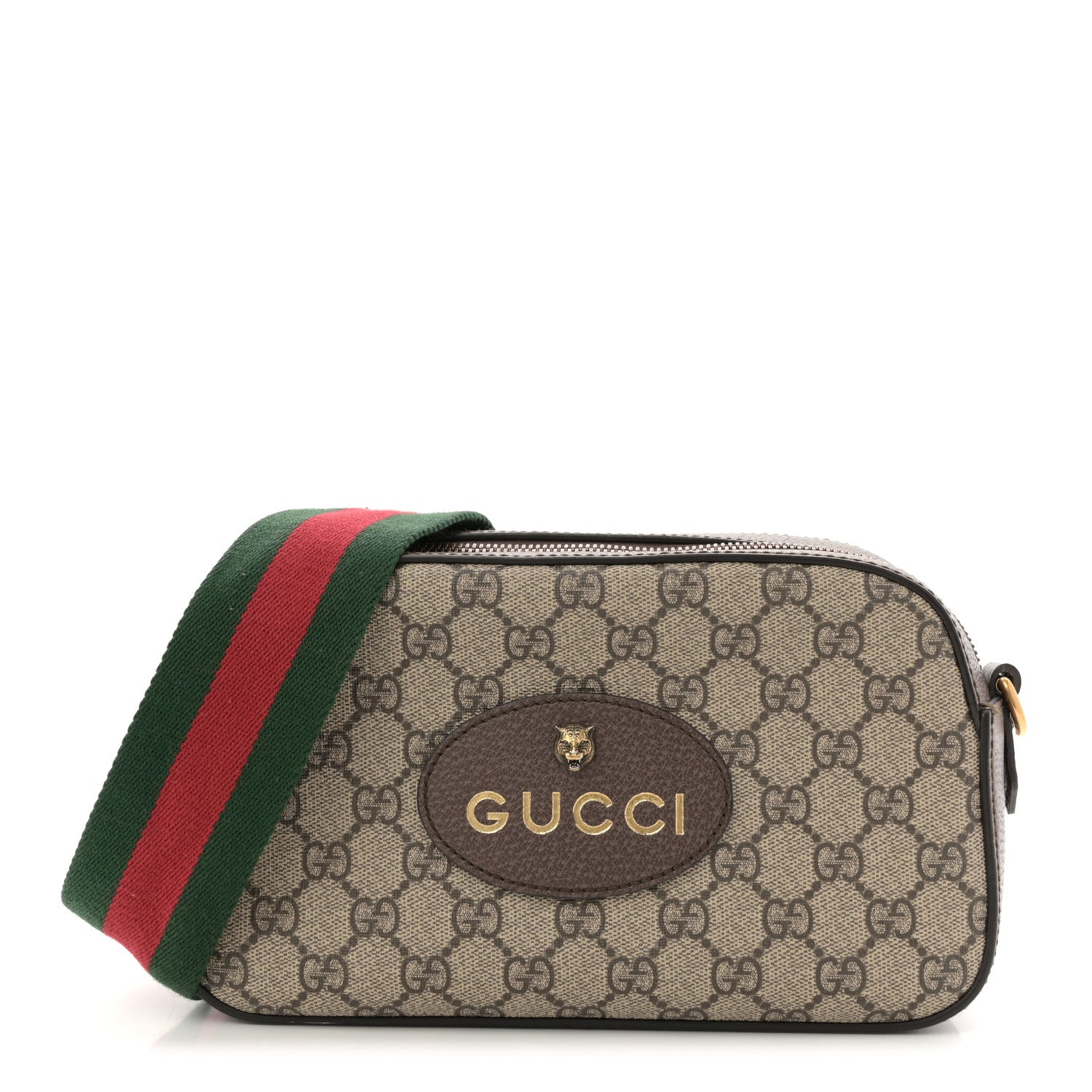 Gucci GG Supreme Monogram Web Neo Vintage Shoulder Bag Beige New Acero Crop 1 of 11