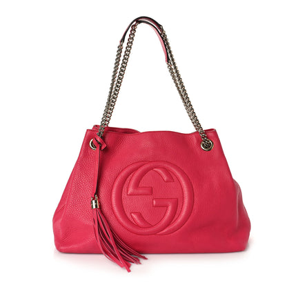 Gucci Pebbled Calfskin Medium Soho Chain Shoulder Bag Pink 1 of 8