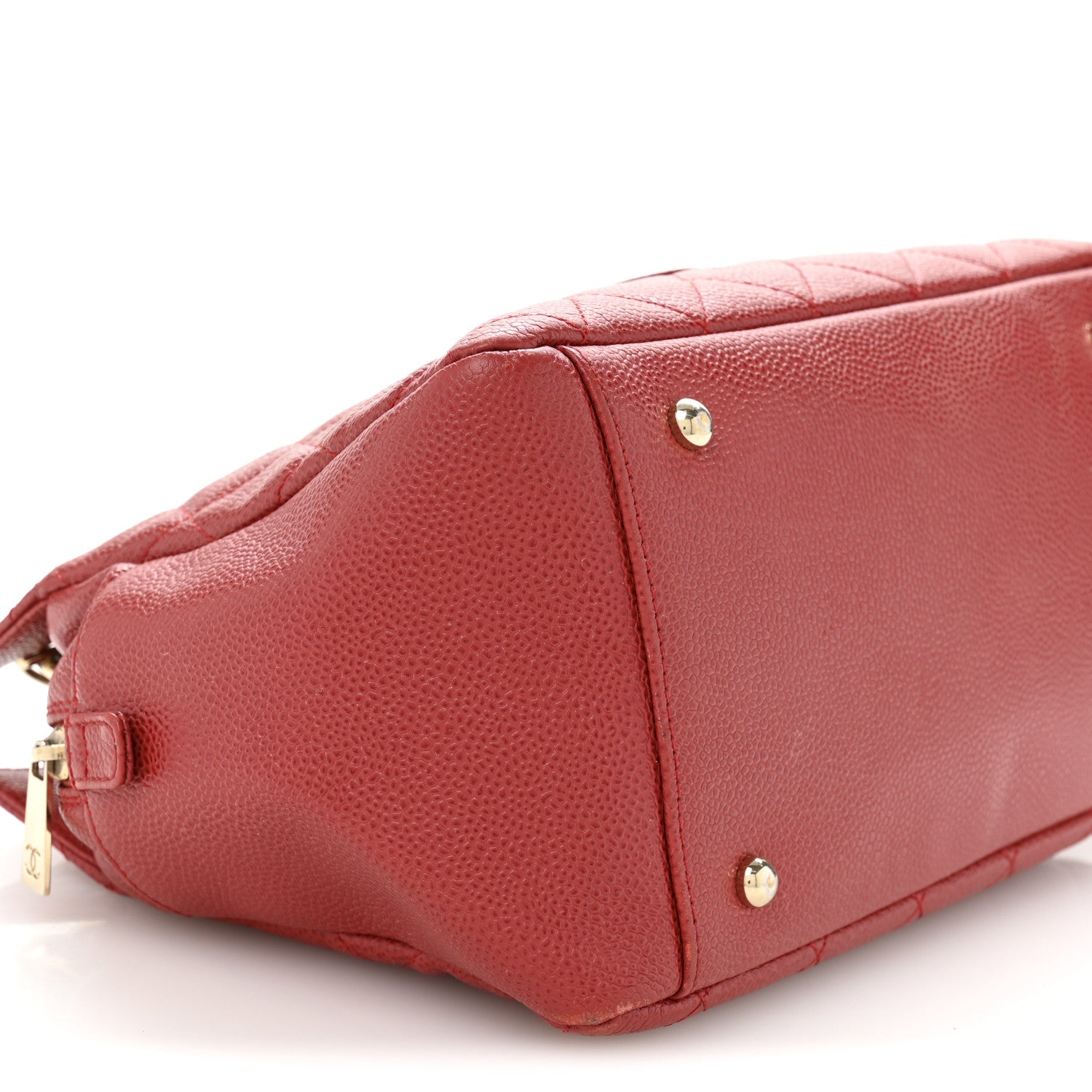 Chanel Caviar Quilted Petit Timeless Shopping Tote PTT Red 9 of 13