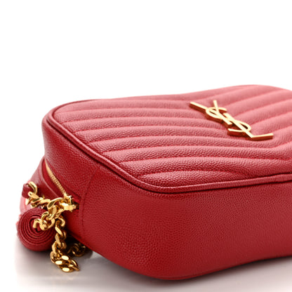 Saint Laurent Grain De Poudre Matelasse Monogram Mini Lou Camera Bag Eros Red 9 of 10