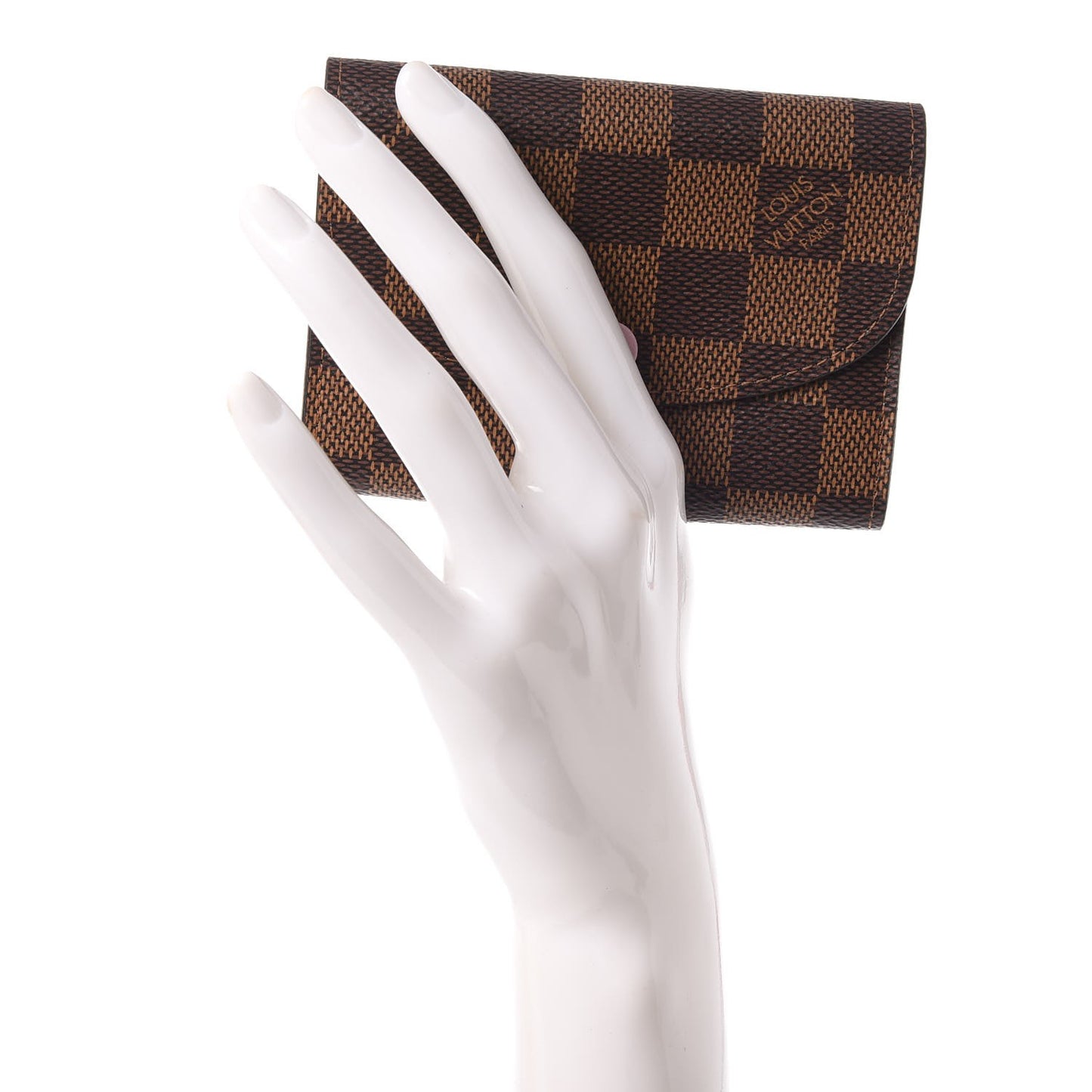 Damier Ebene Rosalie Coin Purse Rose Ballerine