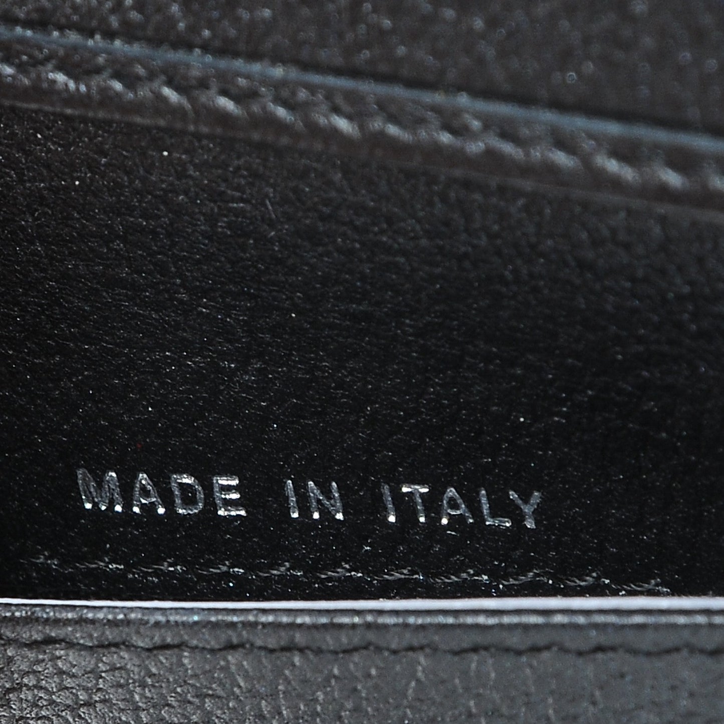 Goatskin Camellia Card Holder Wallet Black