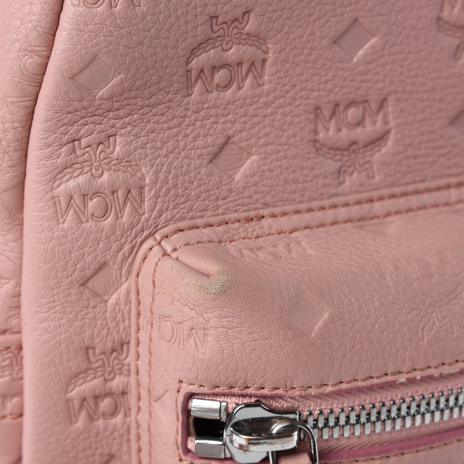 MCM Calfskin Ottomar Monogram Small Backpack Pink 10 of 15
