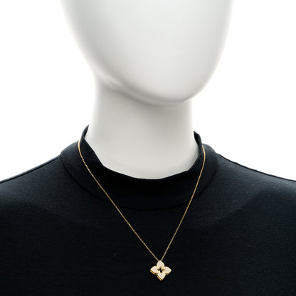 Roberto Coin 18K Yellow Gold Diamond Medium Venetian Princess Flower Pave Pendant Necklace 2 of 4