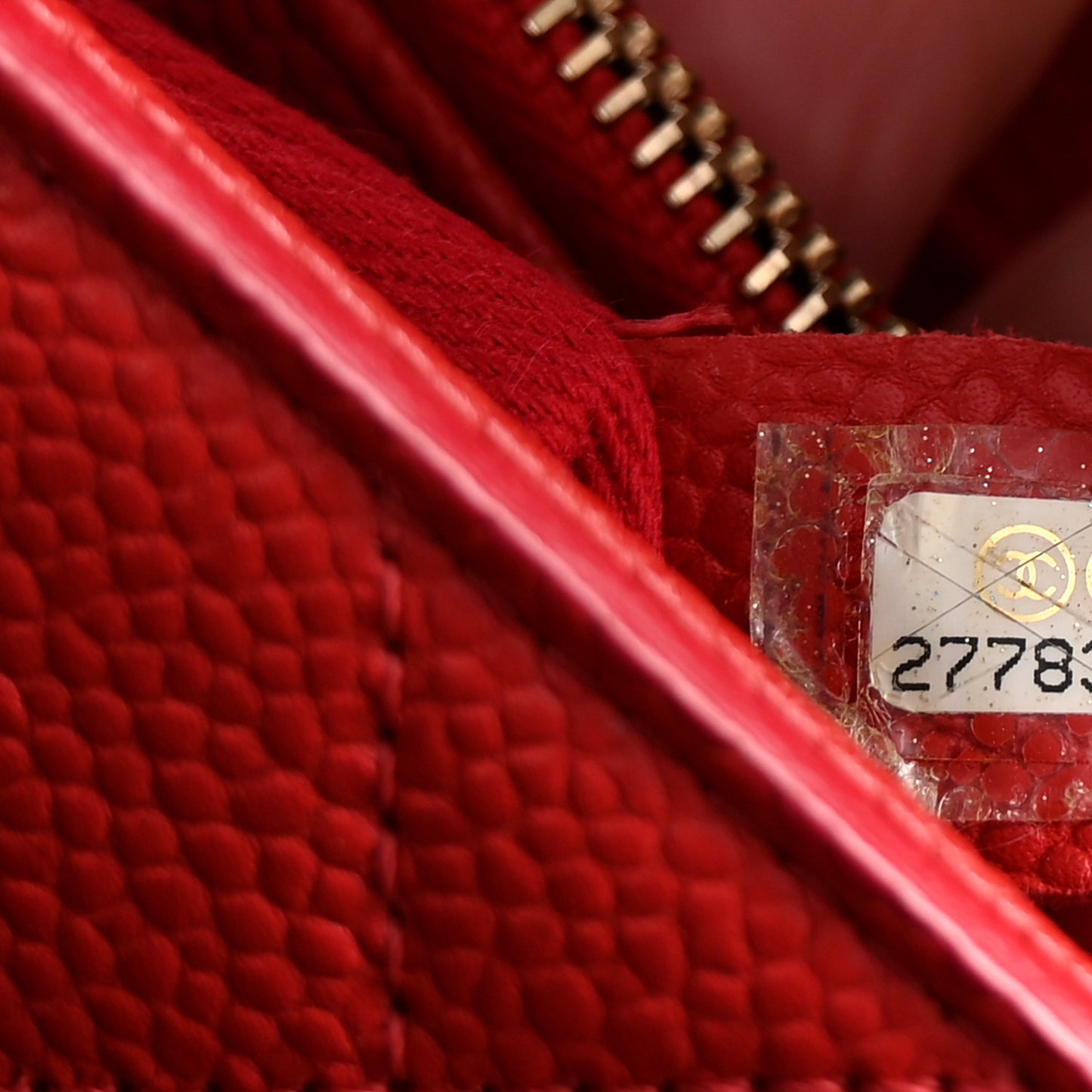 Caviar Diamond Stitched Small Top Handle Flap Red