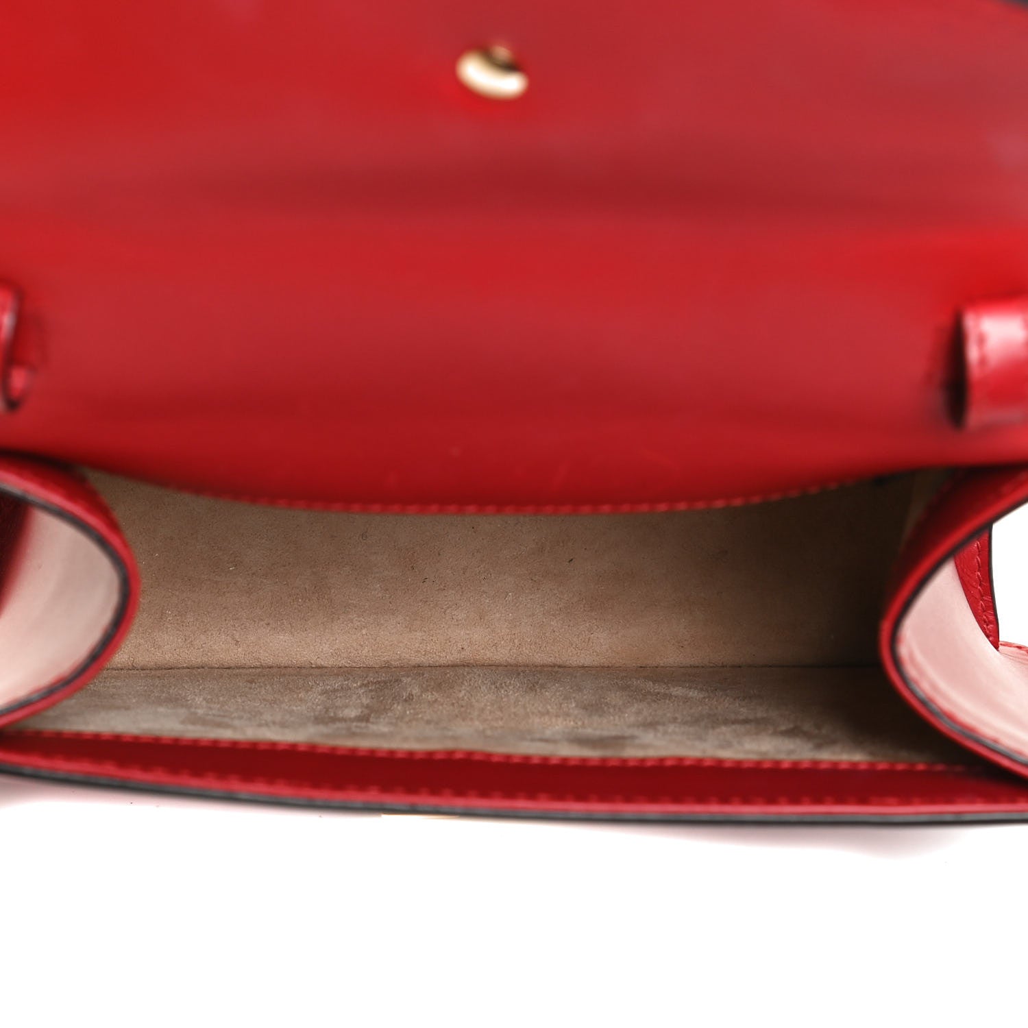 Gucci Calfskin Mini Sylvie Top Handle Bag Hibiscus Red 5 of 13