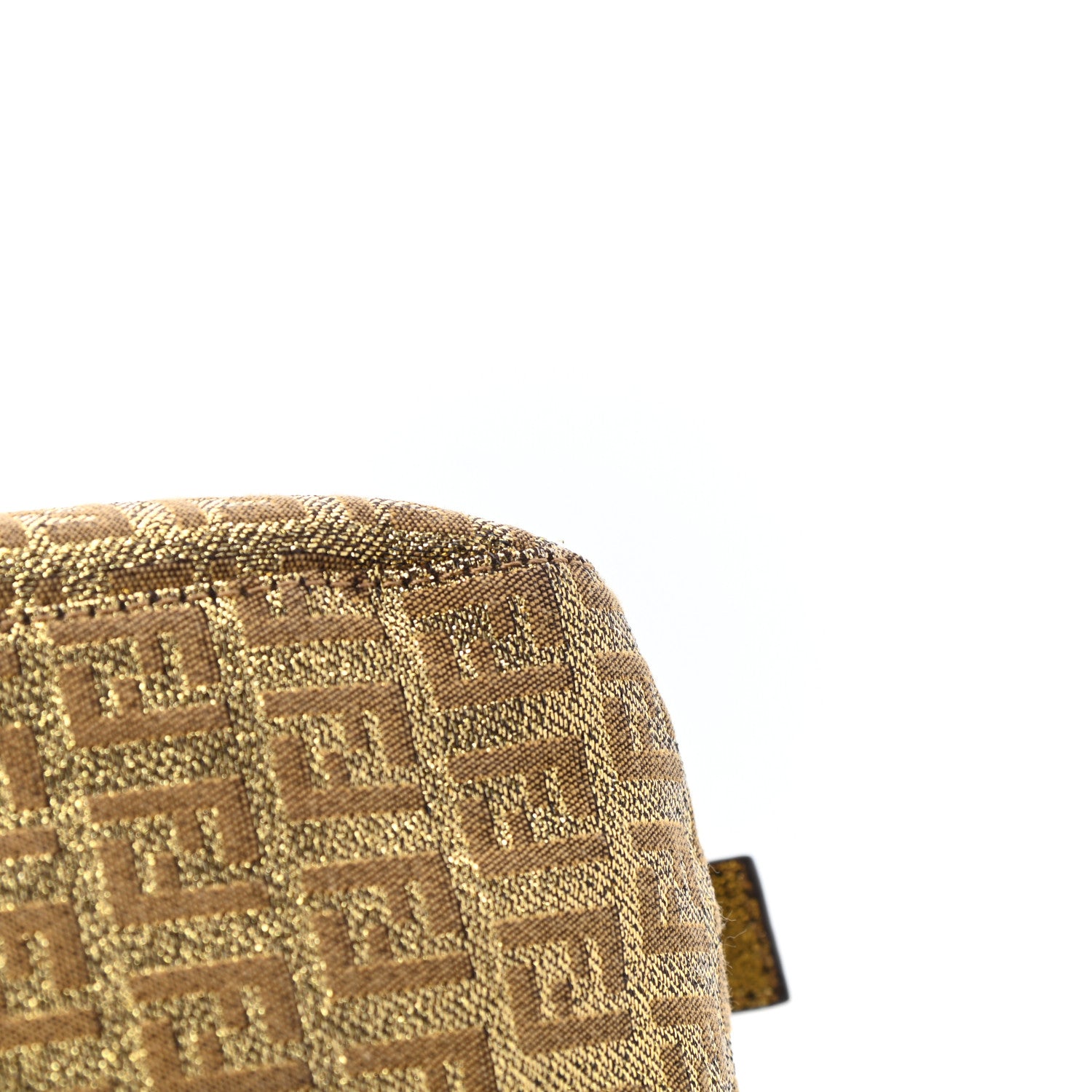 Fendi Metallic Jacquard Zucchino Suede Baguette Peltro Argento Sabbia 11 of 13