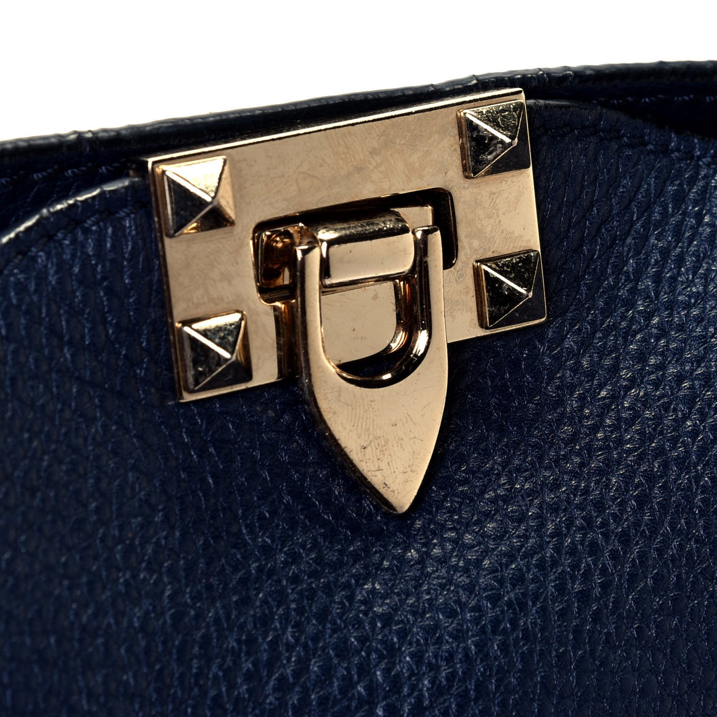 Pebbled Calfskin Small Rockstud Flip-Lock Messenger Bag Marine