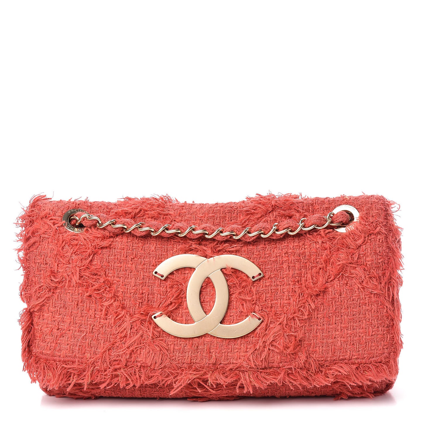 Tweed Medium Nature Single Flap Red