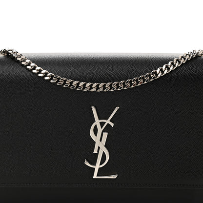 Saint Laurent Grain De Poudre Medium Classic Monogram Kate Satchel Black 9 of 11