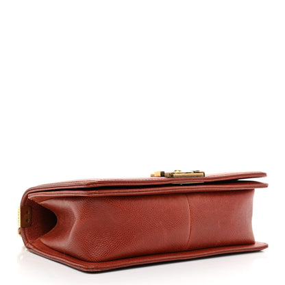 Chanel Caviar Quilted Medium Boy Flap Dark Orange 4 of 12