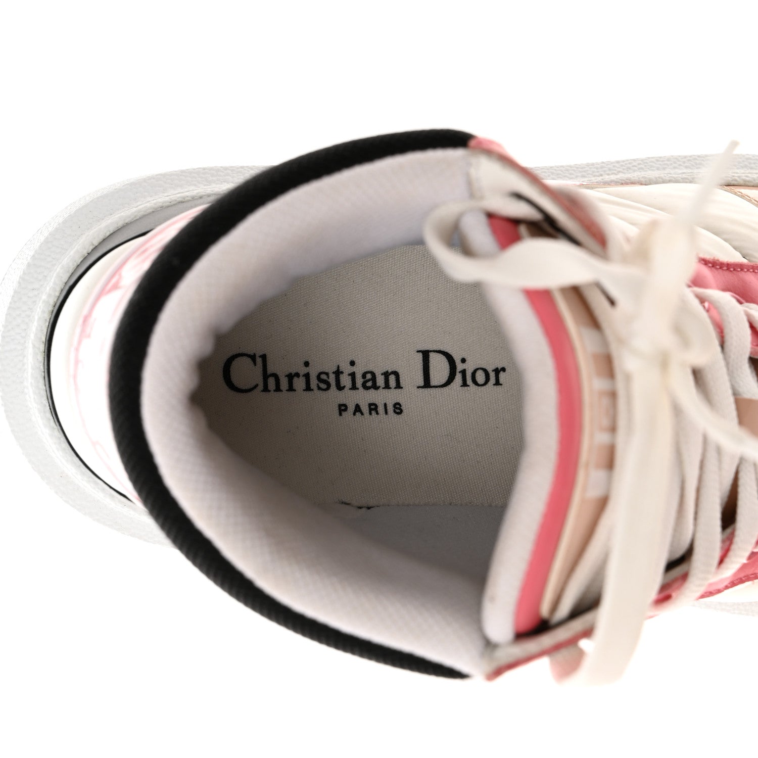 Christian Dior Nylon Calfskin Womens D-Player High Top Sneakers 37.5 Pink 6 of 8