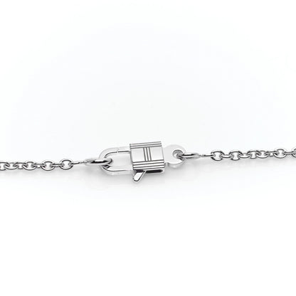 Hermes 18K White Gold Diamond Amulettes Cadenas Pendant Necklace 6 of 7