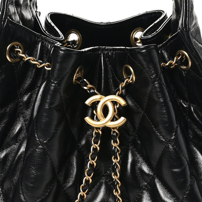 Chanel Shiny Calfskin Quilted Small Chanel 25 Handbag Black 8 of 10