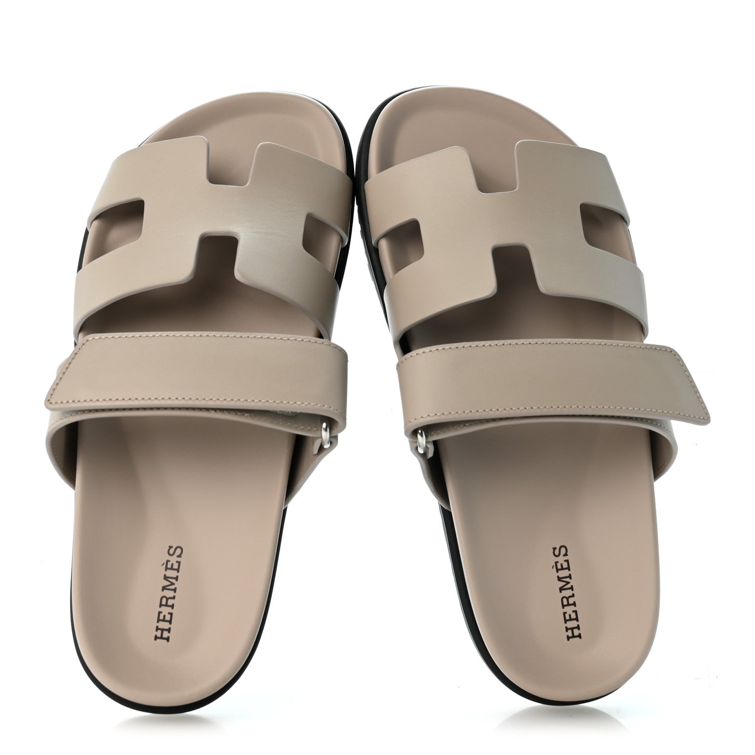 Hermes Calfskin Womens Chypre Sandals 36.5 Beige Mastic 2 of 10
