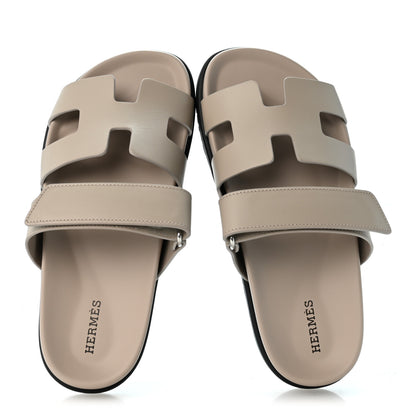 Hermes Calfskin Womens Chypre Sandals 36.5 Beige Mastic 2 of 10