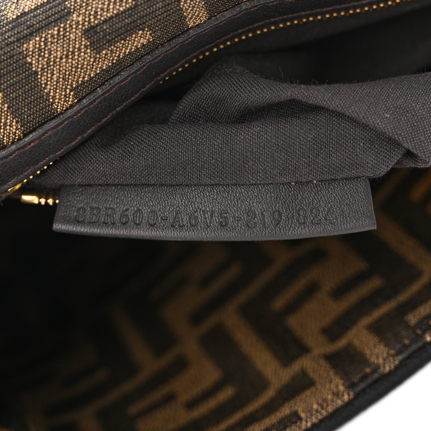 Fendi Fabric Jacquard FF 1974 Medium Baguette Tobacco Moro Black 8 of 15