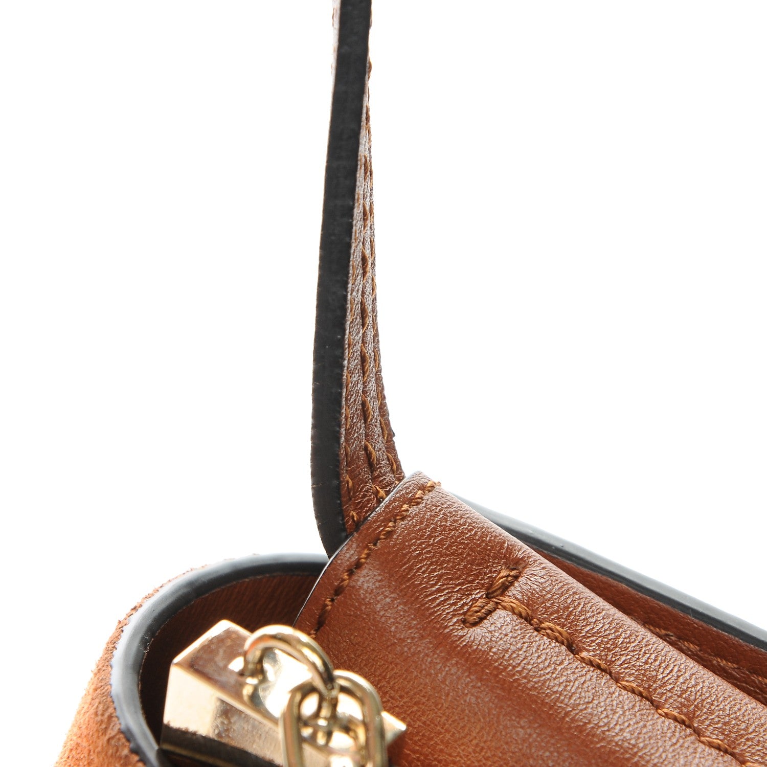 Chloe Suede Calfskin Small Faye Shoulder Bag Tobacco 12 of 12