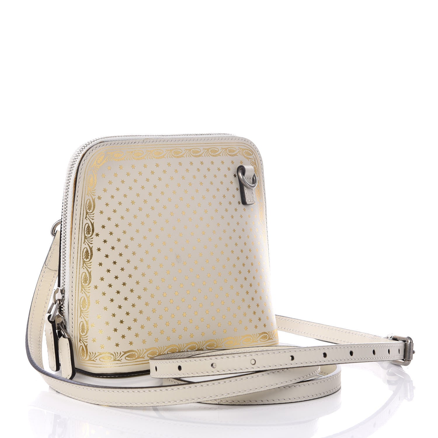 Gucci X SEGA Calfskin GUCCY Stars Mini Dome Shoulder Bag Mystic White Gold 2 of 8