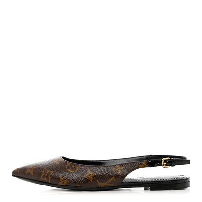Louis Vuitton Patent Monogram Cherie Slingback Ballerina Flats 37 1 of 11