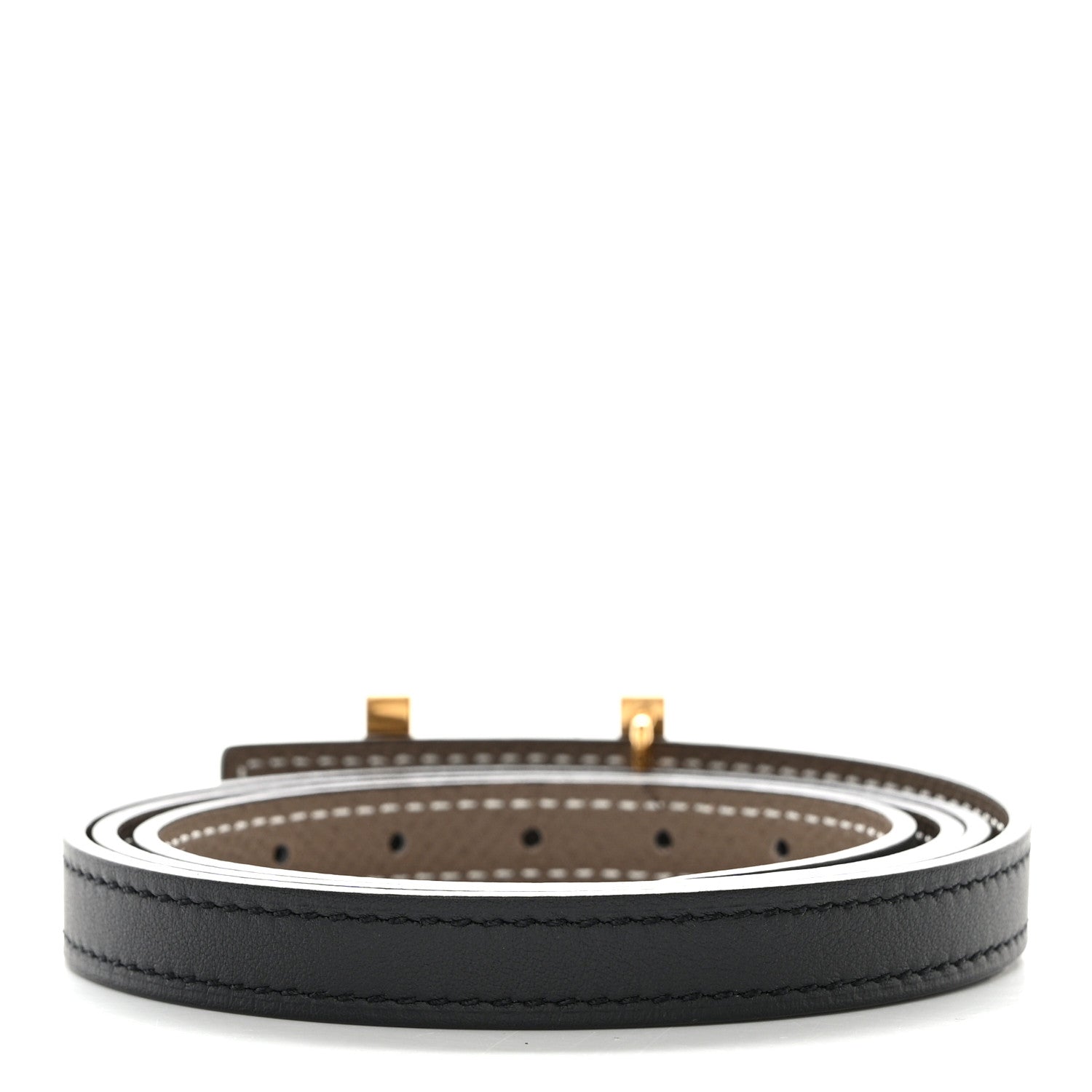 Hermes Swift Epsom 13mm Focus Belt 85 34 Black Etoupe 2 of 6