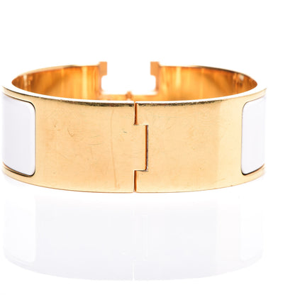 Hermes Enamel Wide Clic Clac H Bracelet PM White 4 of 6