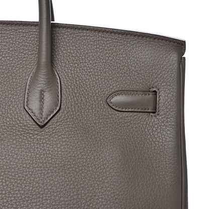 Hermes Taurillon Clemence Lizard Club Birkin 35 Etain Graphite 21 of 30