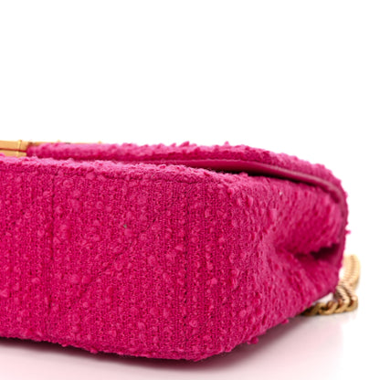 Saint Laurent Boucle Tweed Patchwork Monogram Medium Jamie Baguette Magenta 10 of 10