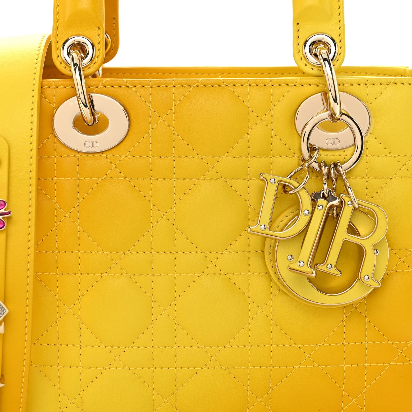 Lambskin Cannage Gradient Small My ABCDior Lady Dior Yellow