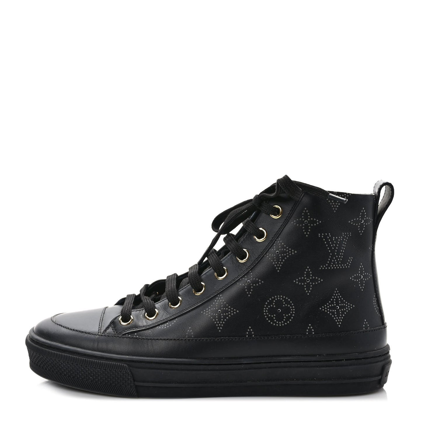 Calfskin Monogram Stellar Sneaker Boots 36 Black White