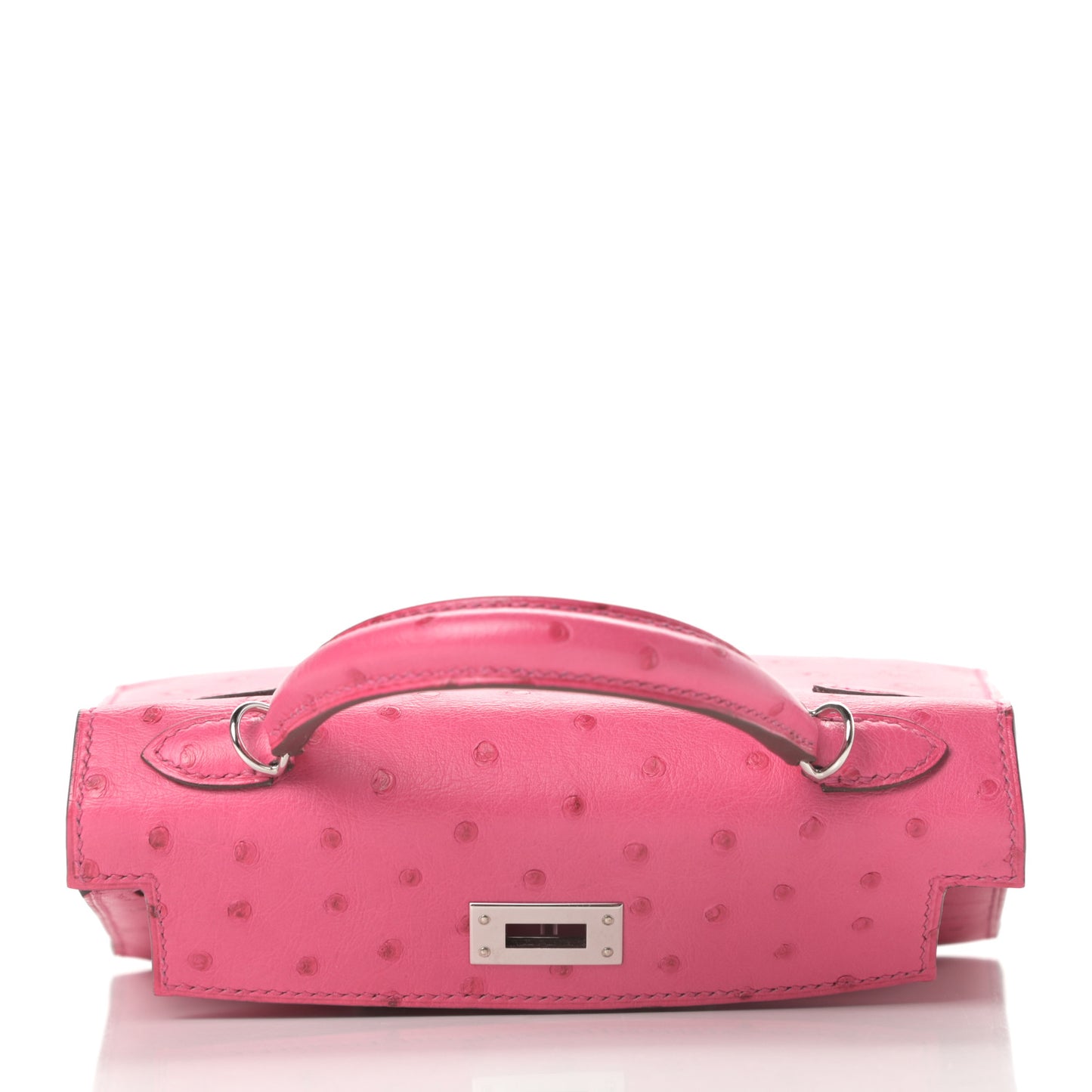 Ostrich Kelly Sellier Mini 20 Rose Tyrien