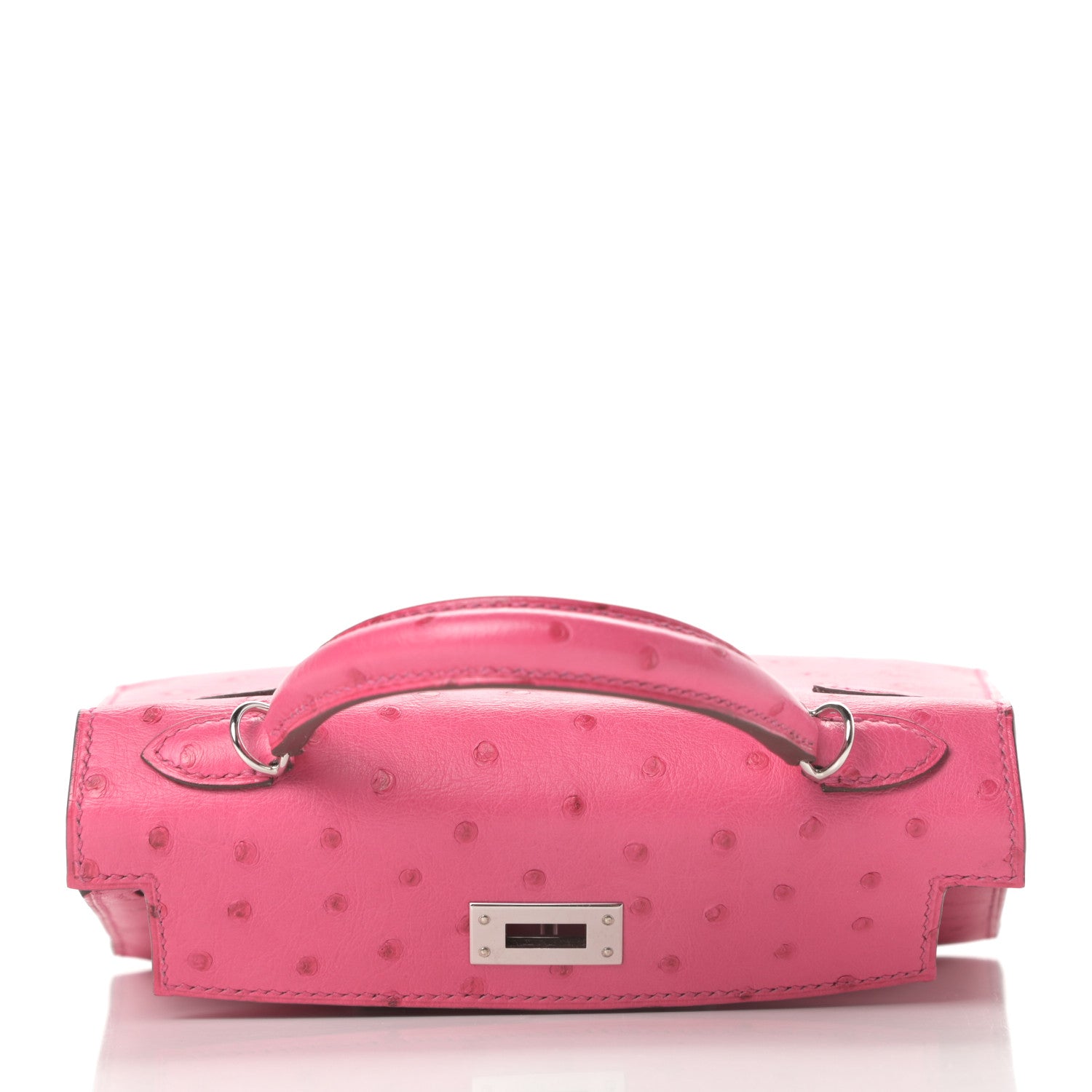 Hermes Ostrich Kelly Sellier Mini 20 Rose Tyrien 15 of 33