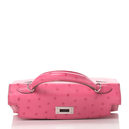 Hermes Ostrich Kelly Sellier Mini 20 Rose Tyrien 15 of 33