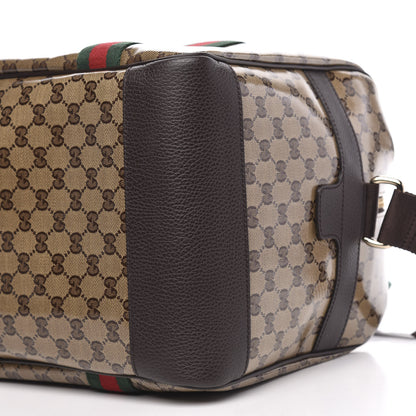 Gucci Crystal Monogram Web Large Carry On Duffle Bag Brown 8 of 9