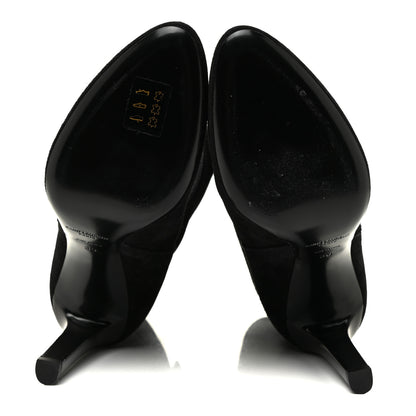 Saint Laurent Suede Mica Buckle Western Ankle Booties 39 Black 5 of 15