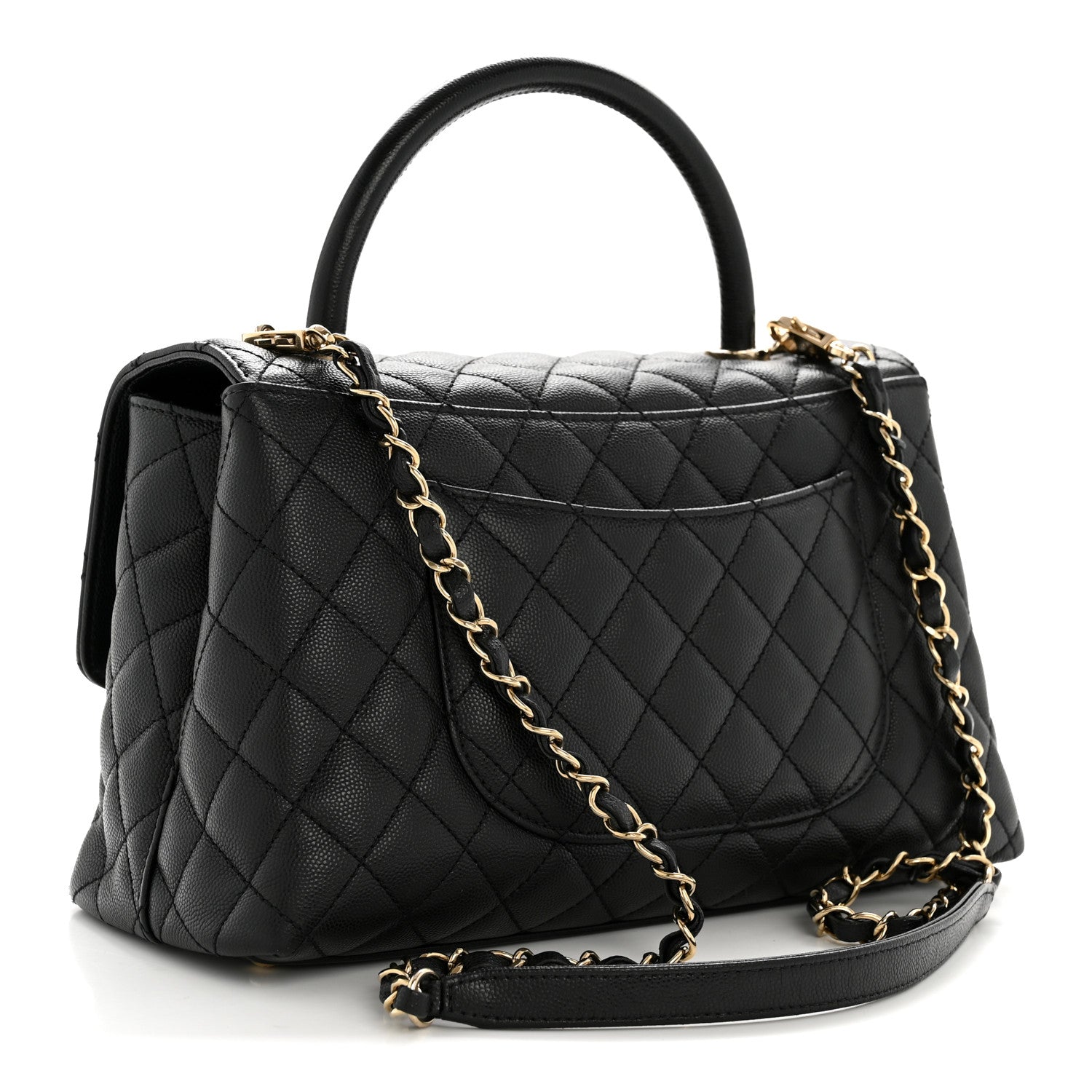 Chanel Caviar Quilted Small Coco Handle Flap Black 3 of 14
