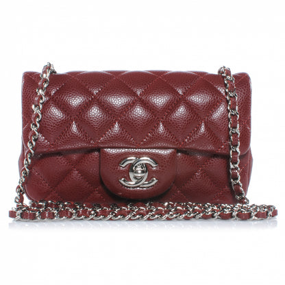 Chanel Caviar Quilted Extra Mini Flap Dark Red 1 of 7