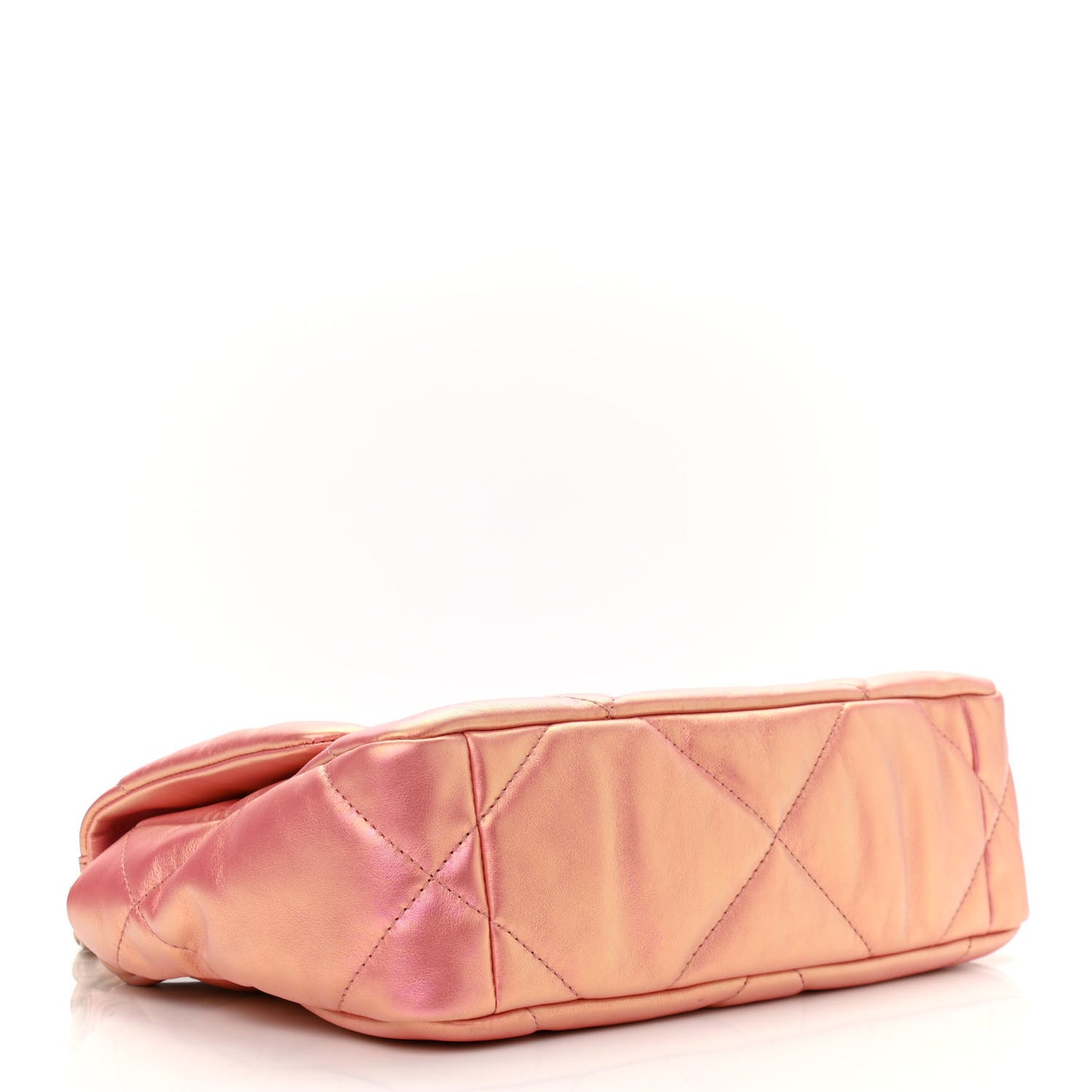 Iridescent Calfskin Quilted Medium Chanel 19 Flap Pink